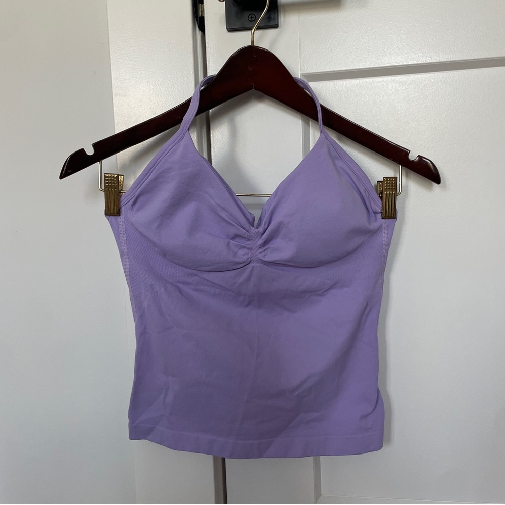 Lavender Light Purple Strappy Activewear Halter Tank Top💜🪻